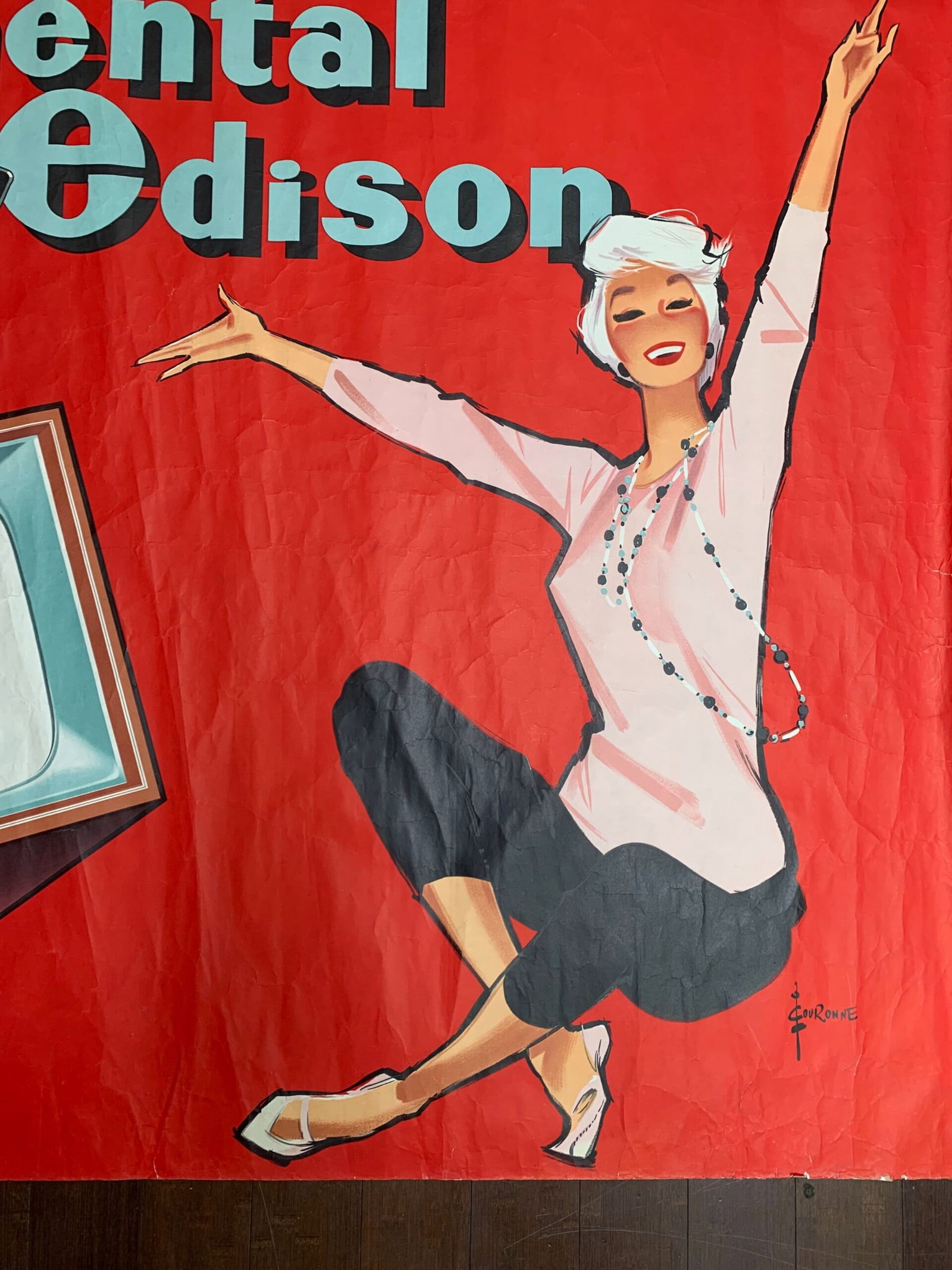Continental Edison (1950's) 45.25 x 61.5 French Advertising Poster - 6