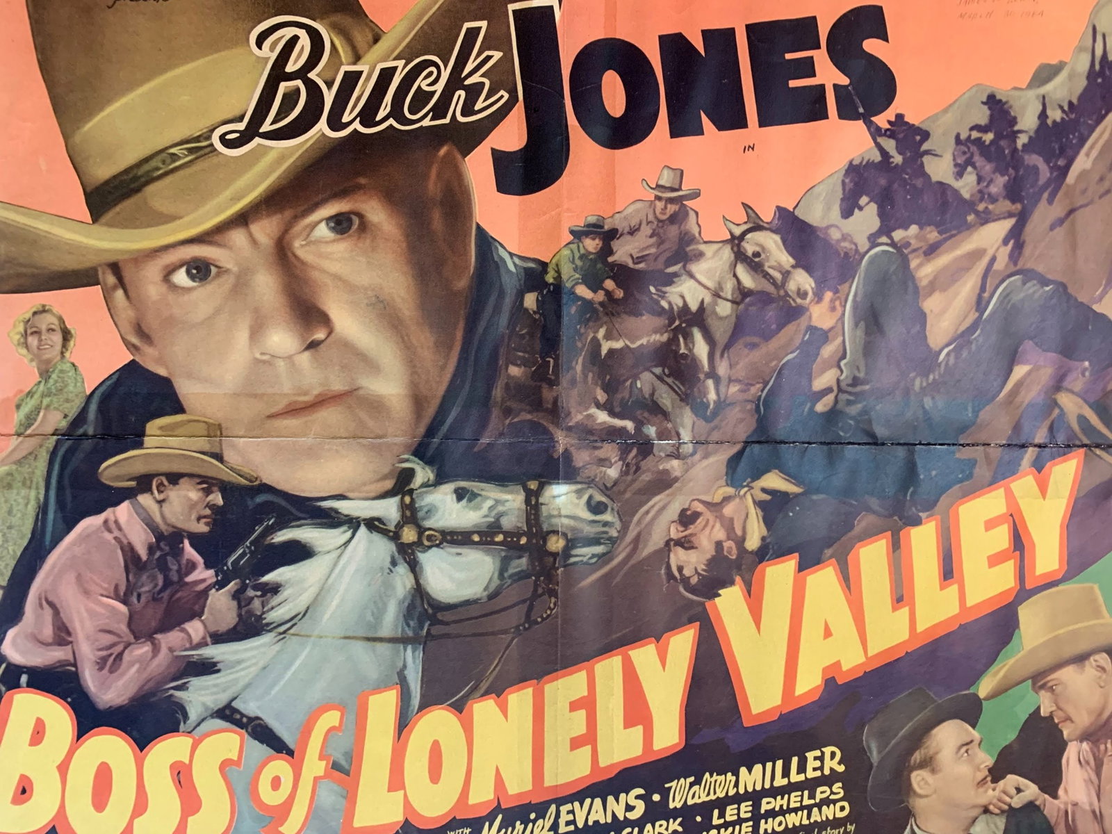 Boss Of Lonely Valley - Rare Buck Jones (1937) US Half Sheet Movie Poster - 4