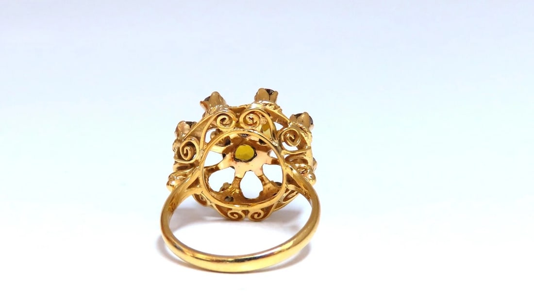 GIA Certified 2.44CT Natural citrine Cluster Ring 14 Karat gold *v - 7