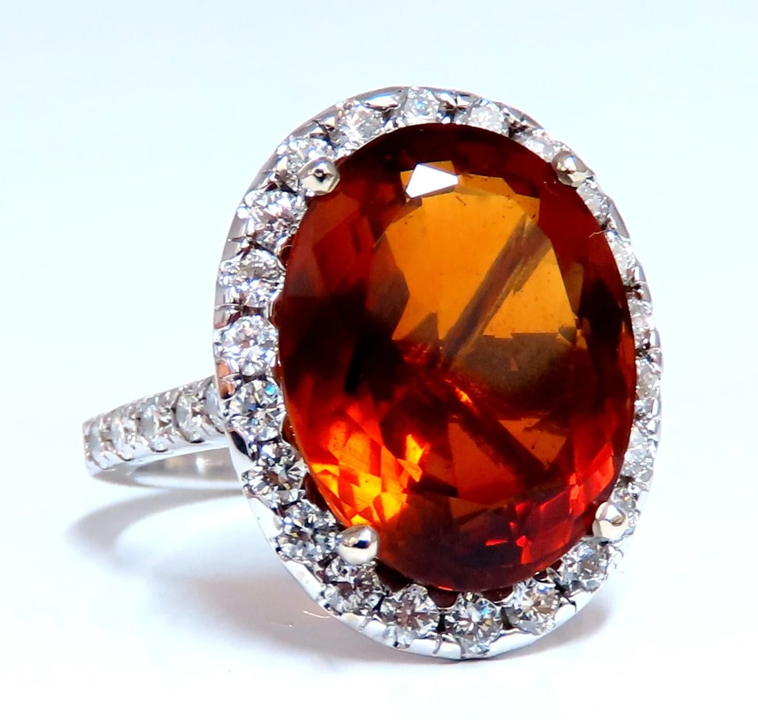 GIA Certified 9.89CT Natural citrine Cluster Ring 14 Karat *v - 2