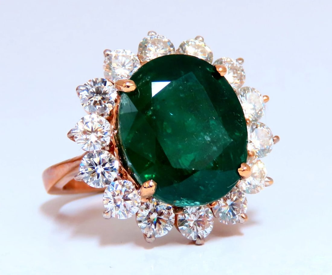 GIA Certified 8.63ct Natural Emerald diamonds ring 18kt*v - 2