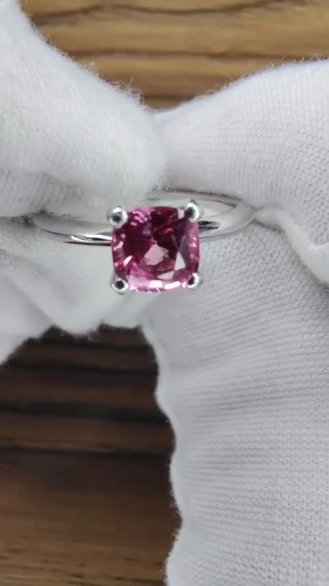 Certified Padparadscha No Heat 1.11ct Natural Sapphire Pink No Heat Platinum** - 3