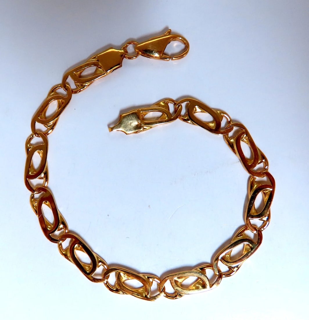 Modified Paper Clip Link Bracelet 14kt Gold 15.6 Grams** - 4