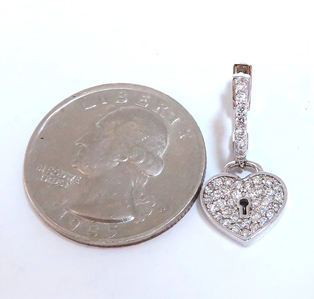 1ct Natural Diamond Heart Key Earrings 14kt** - 3