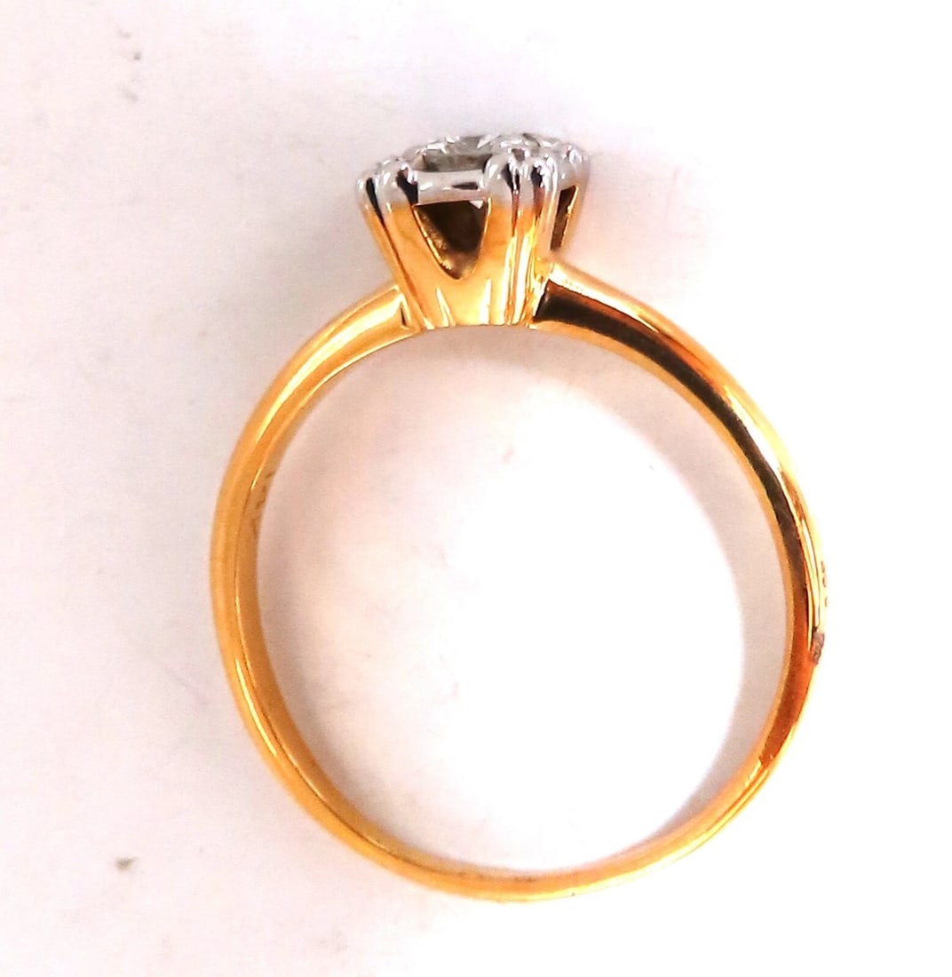 .35ct natural round diamond solitaire ring 14 karat vintage *v - 5
