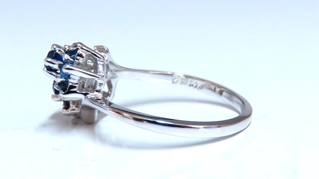 .50ct natural sapphire double cluster ring 14kt *v - 7