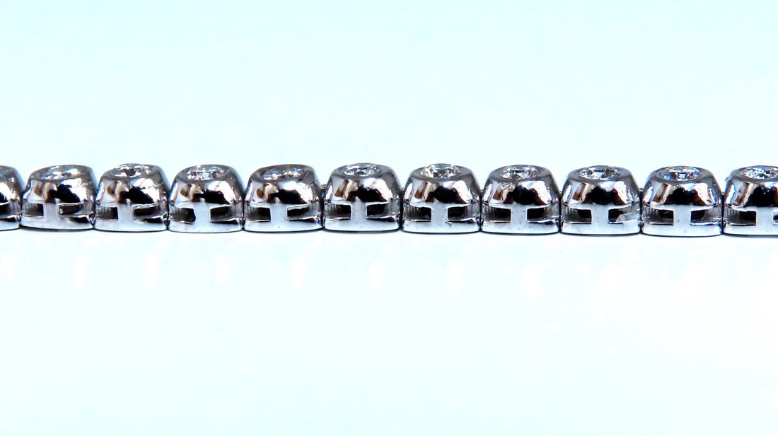 4.74ct Natural Round Diamonds Bezel Flush Riviera Tennis Necklace Eternity 14Kt* - 5