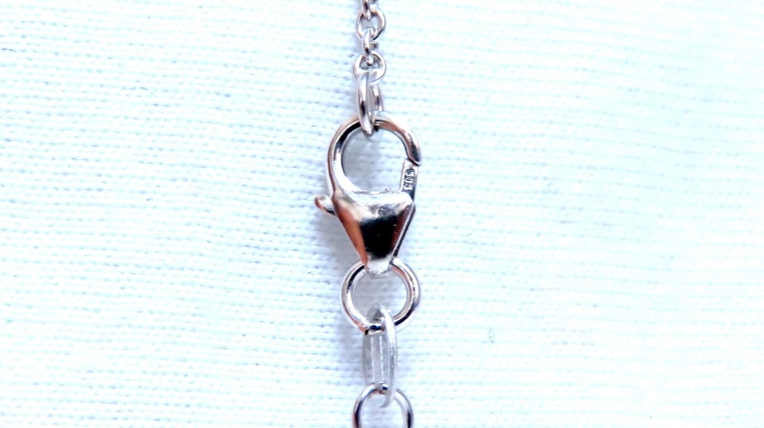 GIA certified 3.23ct Natural No Heat Heart Sapphire Diamonds Necklace 14kt** - 7