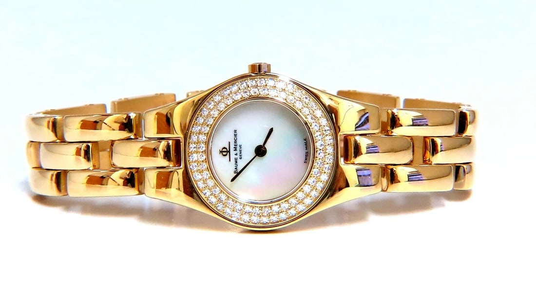 Baume Mercier ladies diamond gold watch 18kt gold** - 4