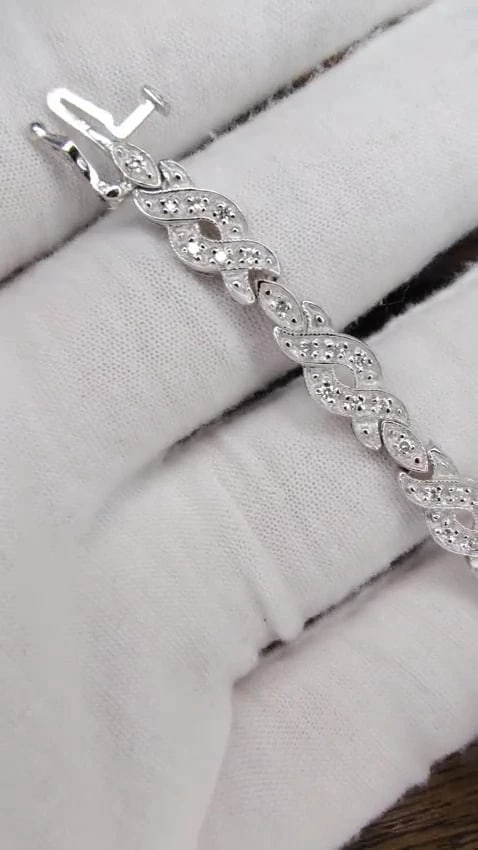 .60ct. natural round diamonds tennis bracelet classic 14 karat white gold *v - 3