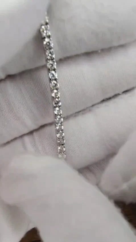 3.30ct. natural round diamonds tennis bracelet classic 14 karat white gold *v - 3