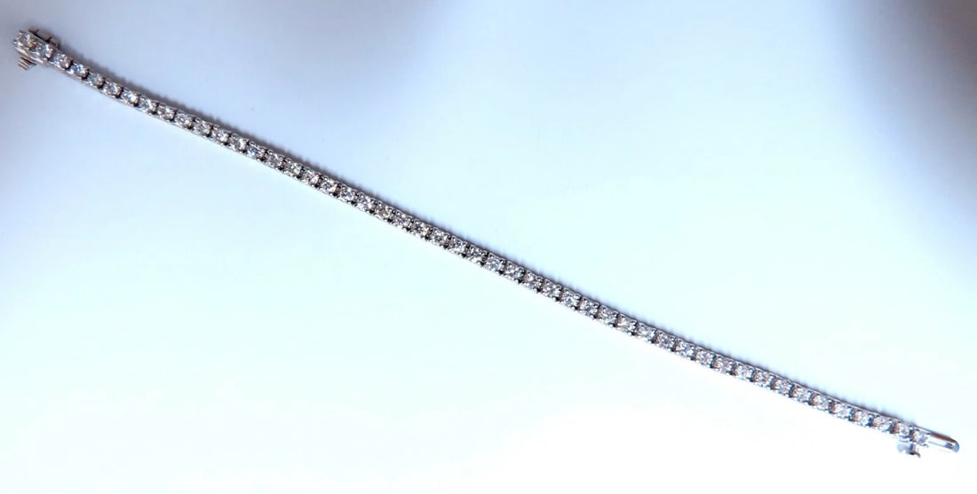 3.75 carat natural round diamonds link tennis bracelet 14kt *v - 3
