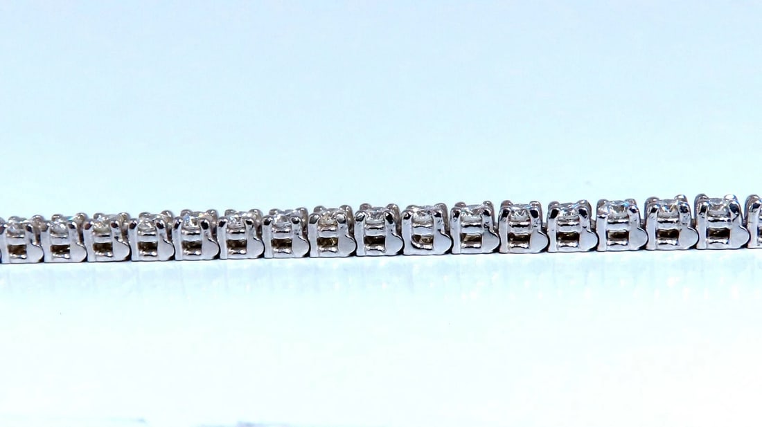 3.75 carat natural round diamonds link tennis bracelet 14kt *v - 5