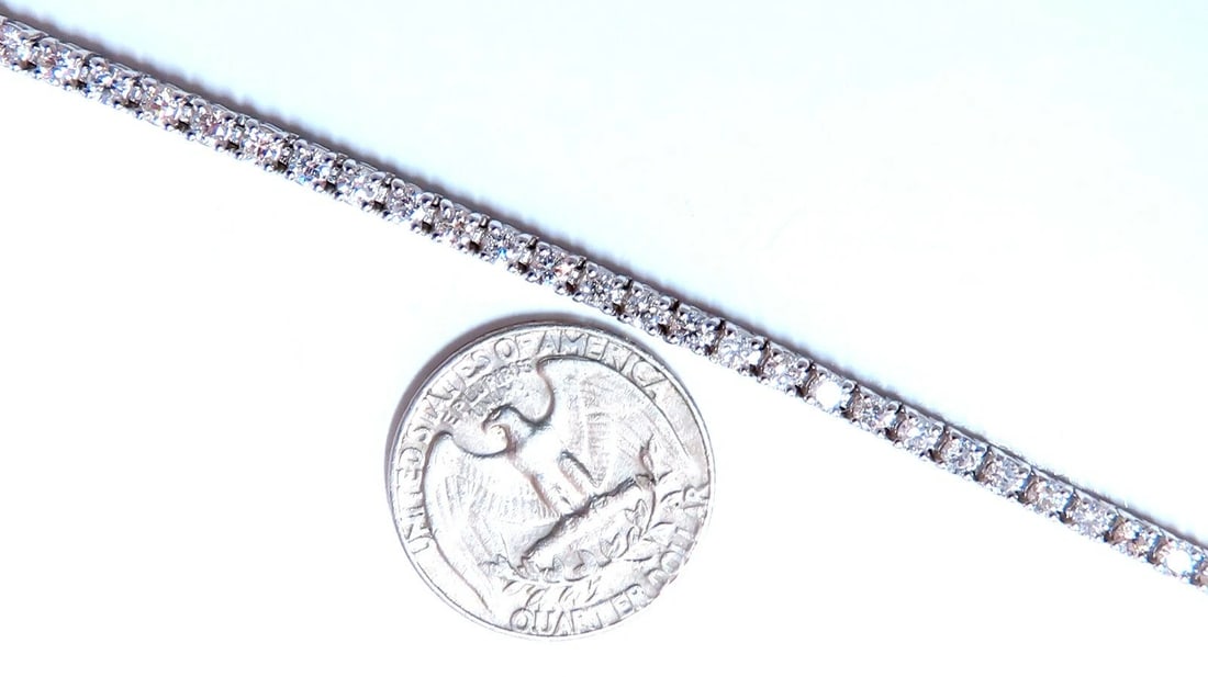 3.75 carat natural round diamonds link tennis bracelet 14kt *v - 6