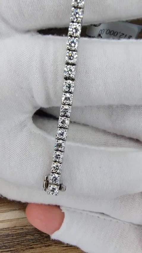 6.02 carat natural round diamonds link tennis bracelet 14kt gold *v - 3