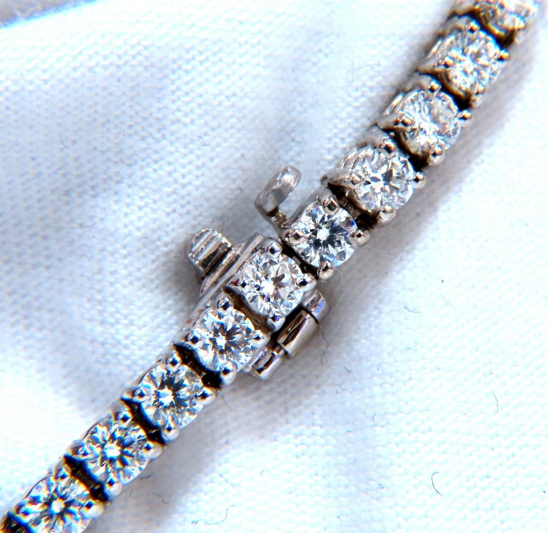 6.02 carat natural round diamonds link tennis bracelet 14kt gold *v - 7