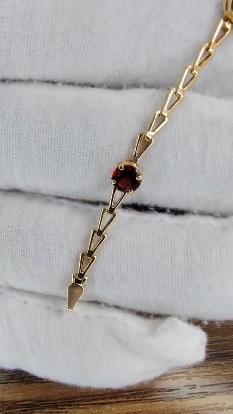 3.50ct natural garnets bracelet 14kt gold *v - 3