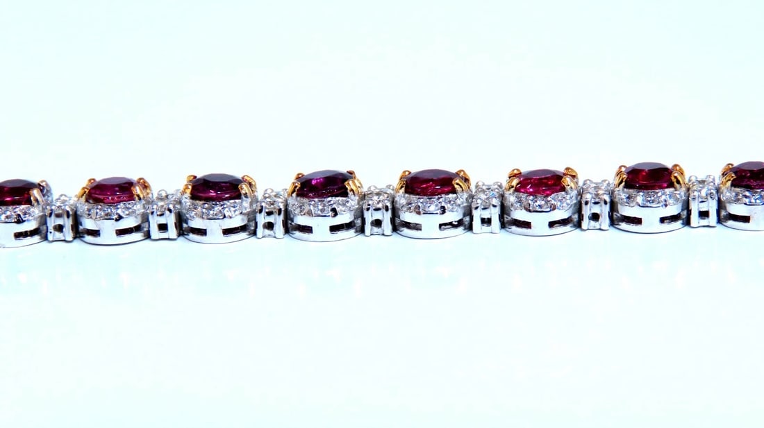 12ct Natural Ruby Diamonds Bracelet 14kt Gold *v - 5
