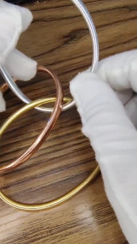 14kt Gold Woven Bracelets Tri-color Gold Threaded *v - 3