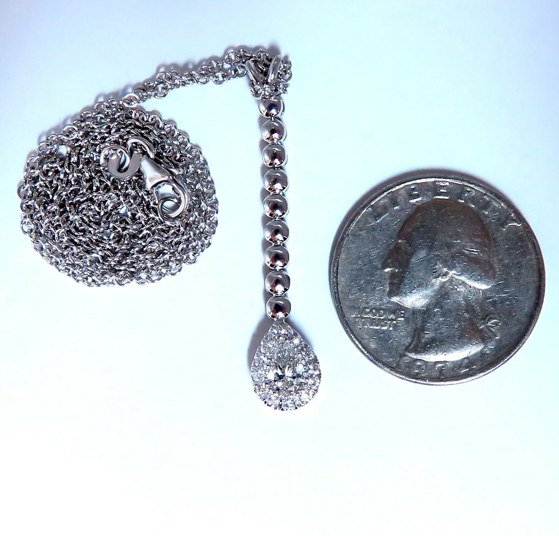 .48ct Natural Pear Diamonds Drop Pendant Necklace 14kt Dangle** - 6