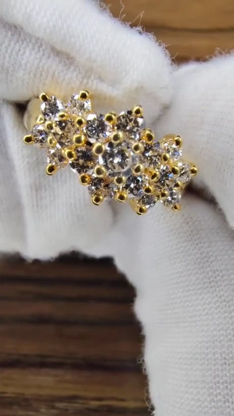 .80ct Natural Diamonds Cluster Ring 14kt gold *v - 3