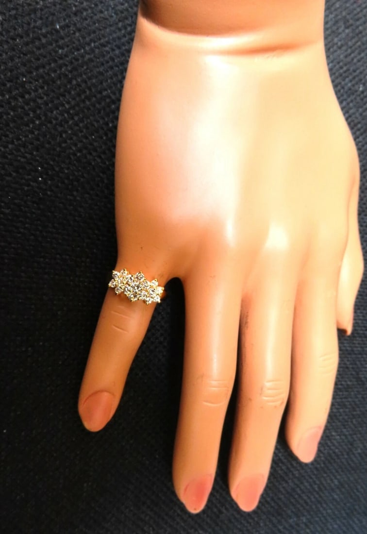 .80ct Natural Diamonds Cluster Ring 14kt gold *v - 7