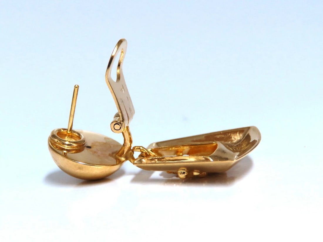 Ball Dome Dangle Deco Earrings 14kt Gold** - 5