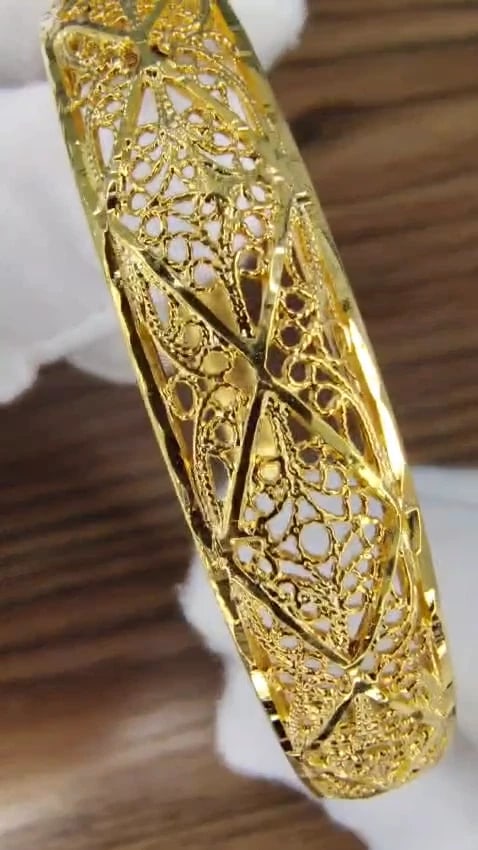 Filigree Bangle Bracelet 14kt *v - 3