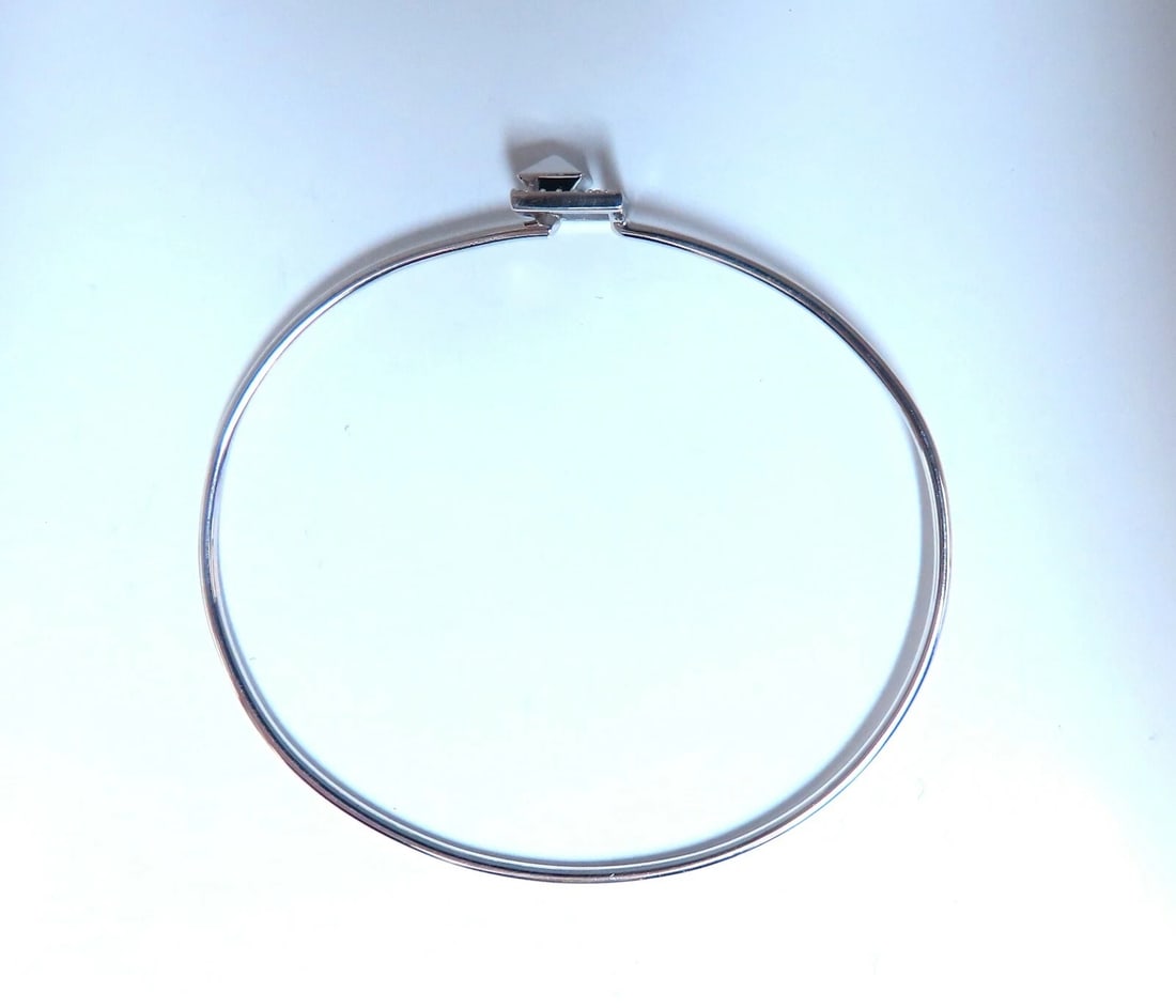 .10ct Natural Diamonds Bangle Bracelet 14kt Gold Floating Pyramid *v - 6