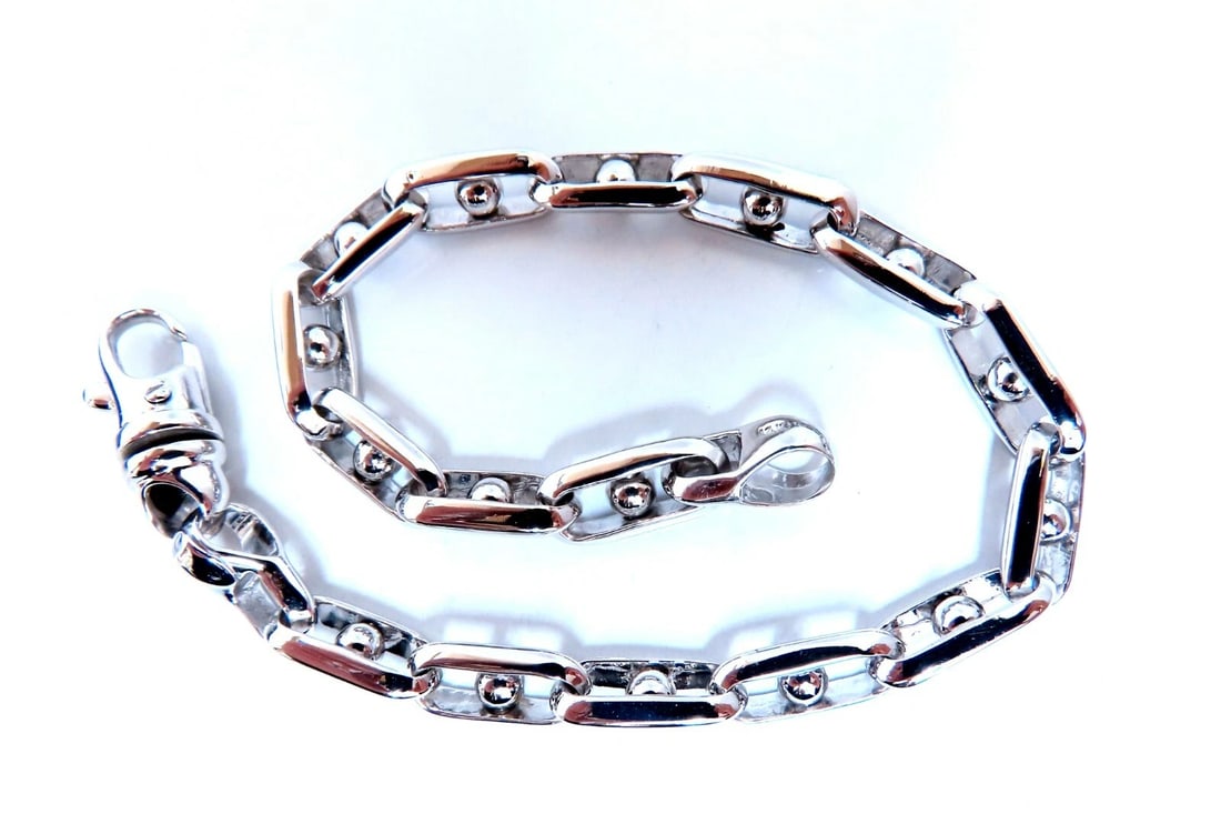 14kt Gold Rolling Balls Chain Link Bracelet Masculine Prime 9.25 inch** - 4