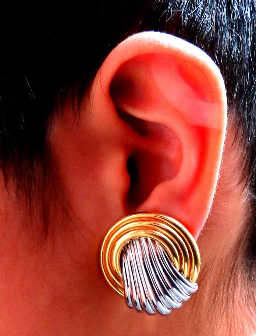 18Kt Gold Prime Classic Knocker Clip Earrings Pierce-less** - 6