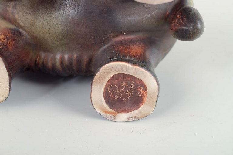 Gunnar Nylund for Rorstrand, Sweden. Stoneware Mammuth figurine. Mid-20th century. - 5