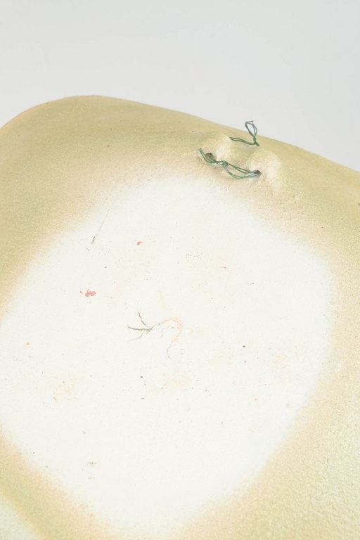 European Studio Potter. Large square stoneware wall dish with glaze in blue, green and golden tones. - 4
