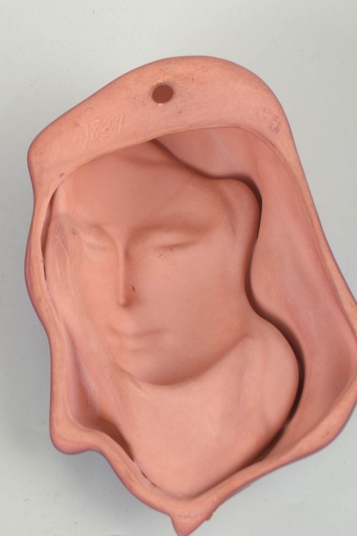 Goldscheider, Austria. Art Deco female portrait wall mask in glazed ceramic. Approx. 1940s. - 4