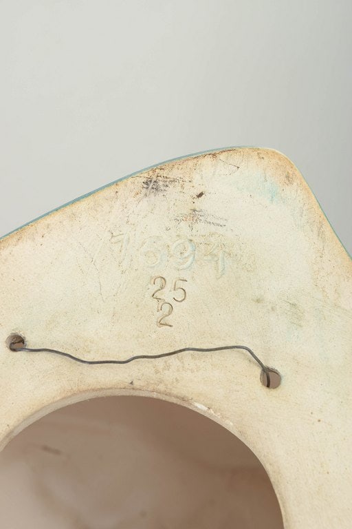 Keramos, Vienna, Austria. Art Deco wall mask in glazed ceramic. Circa 1930s. - 5