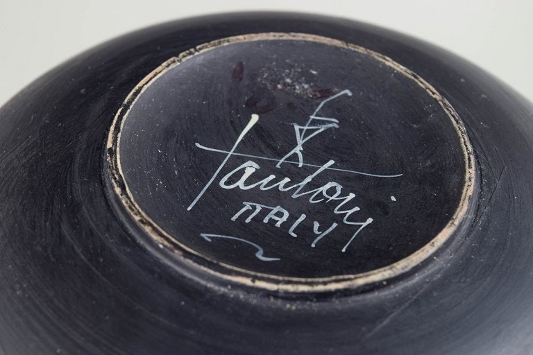 Marcello Fantoni, Italy. Low, circular ceramic bowl with an abstract relief composition. Approx. - 4