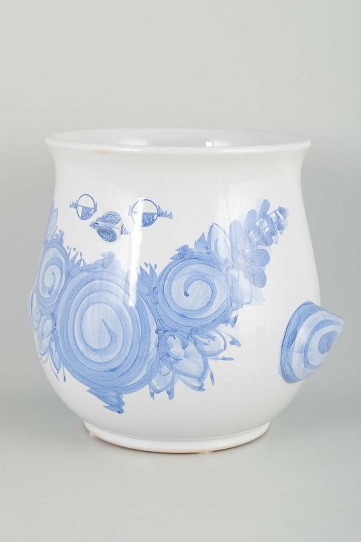 Bjorn Wiinblad, Danish artist, ceramicist, and designer. Organically shaped flowerpot cover in (1 of 5)