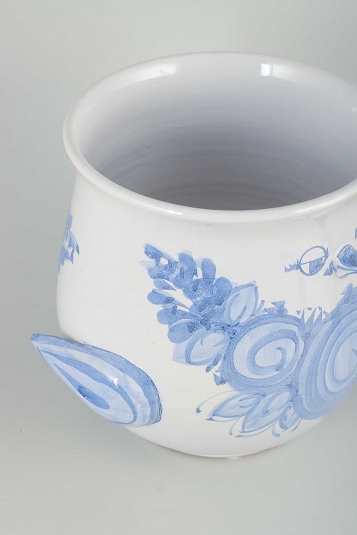 Bjorn Wiinblad, Danish artist, ceramicist, and designer. Organically shaped flowerpot cover in - 3