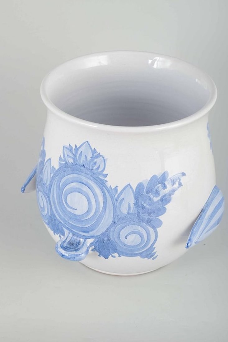 Bjorn Wiinblad, Danish artist, ceramicist, and designer. Organically shaped flowerpot cover in - 4