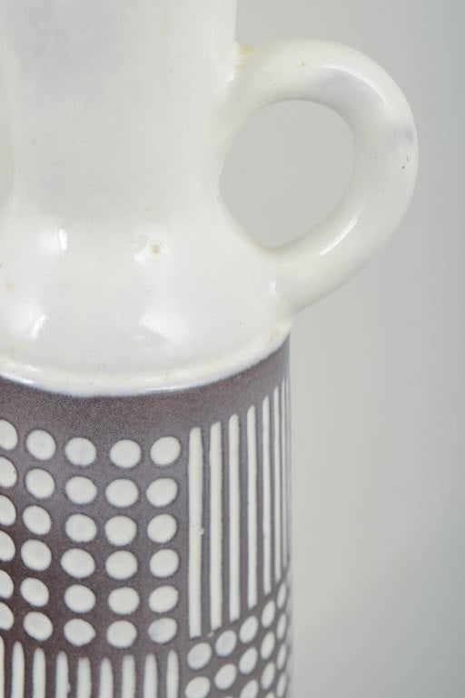Mari Simmulson for Upsala Ekeby, Sweden. Tall ceramic pitcher with a narrow neck and single handle. - 3
