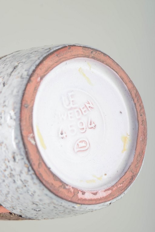 Mari Simmulson for Upsala Ekeby, Sweden. Small cylindrical glazed ceramic vase with narrowed neck. - 4