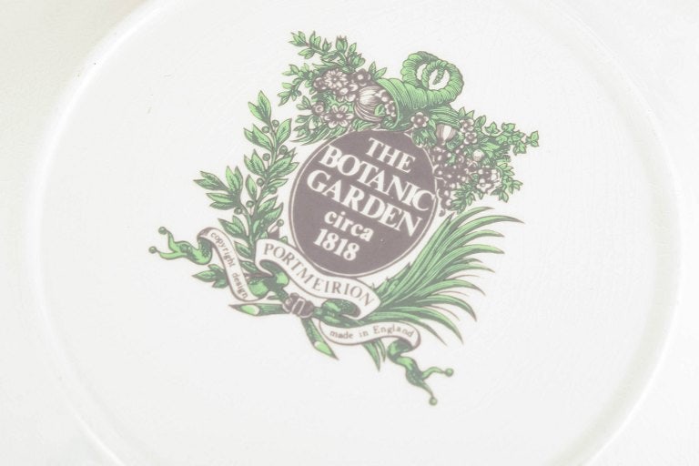 Portmeirion, England. Set of five faience deep plates with a botanical motif. Approx. 1970s. - 5