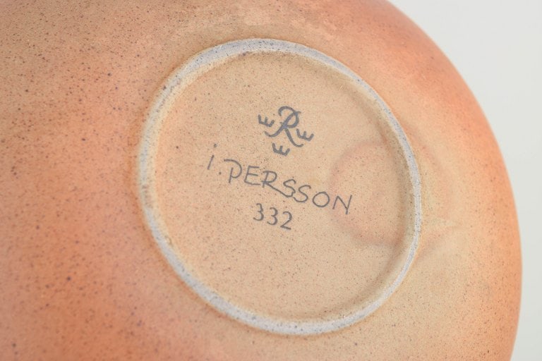 Inger Persson for Rorstrand, Sweden. Stoneware teapot with orange/sand-toned glaze. Approx. 1970s. - 4