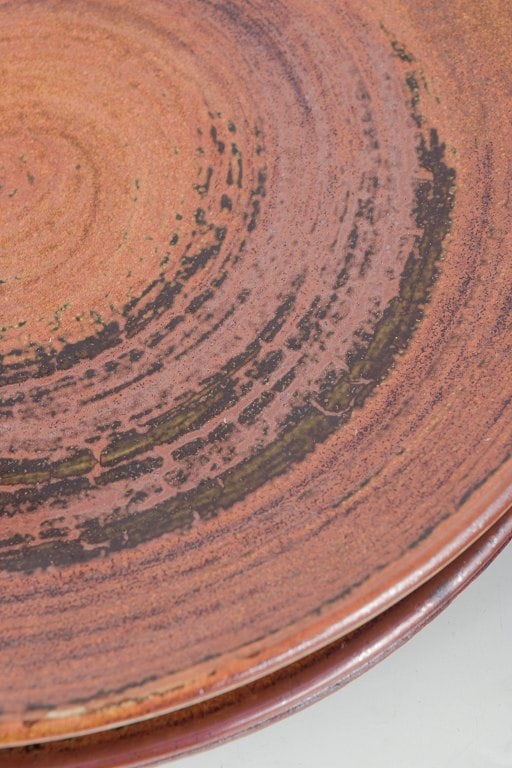 Carl-Harry Stalhane for Designhuset, Sweden. Set of five stoneware dinner plates with brown and - 3