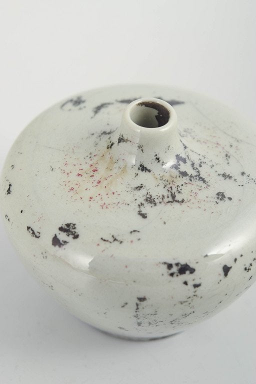 Carl-Harry Stalhane for Rorstrand, Sweden. Small stoneware miniature vase with cream colour glaze. - 2