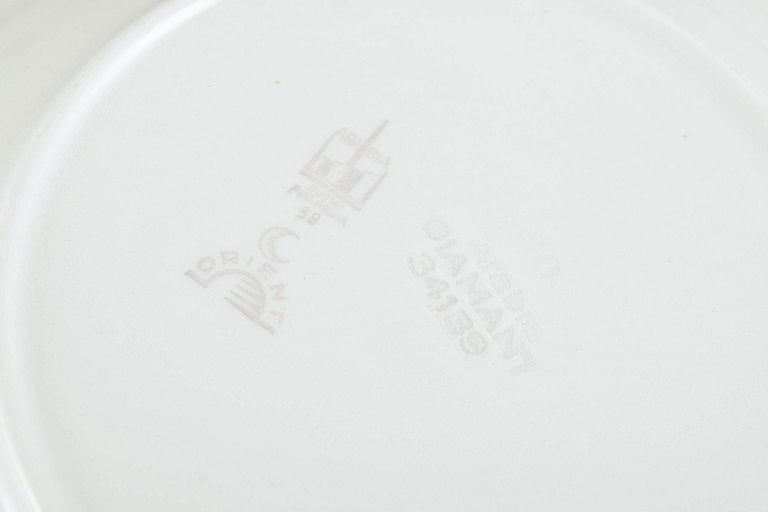 Arabia, Finland. Orient, set of four earthenware deep plates with brown border line and star motifs. - 4