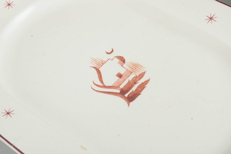 Arabia, Finland. Orient, set of two earthenware dishes with brown border line and star motifs. Art - 2