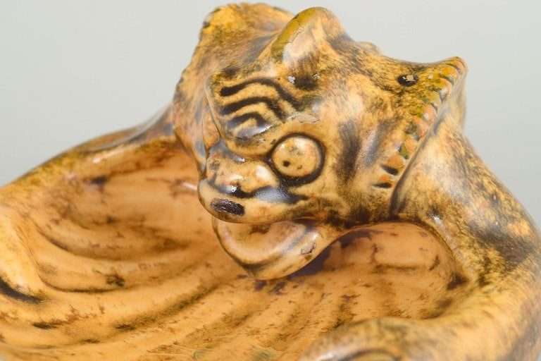 Karl Hansen Reistrup for Kahler, Denmark. Small stoneware figurine with uranium glaze. Approx. - 2