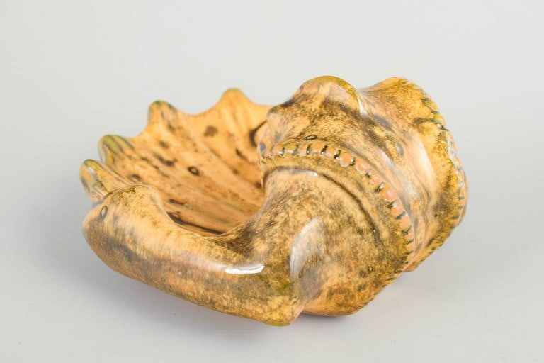 Karl Hansen Reistrup for Kahler, Denmark. Small stoneware figurine with uranium glaze. Approx. - 3
