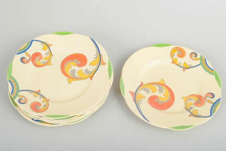 Clarice Cliff for Royal Doulton, England. Faience set of six cake plates with decoration from the - 2